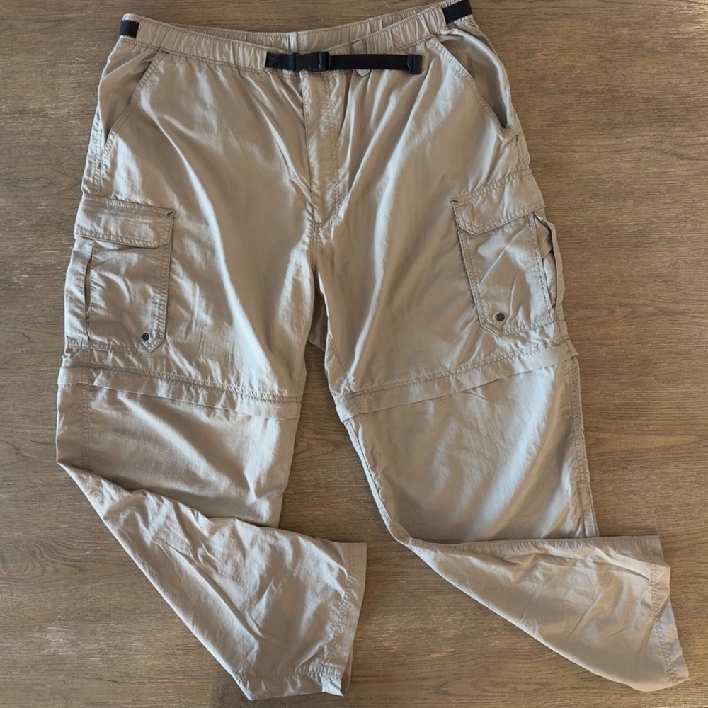 REI Sahara Convertible Pants-6 Pocket Nylon Lightweight Hiking UPF50-Beige-XL 30